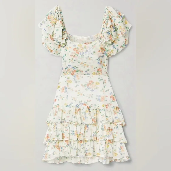 LoveShackFancy Kimbra Floral Tiered and ruffled
Mini Dress - Picture 3 of 5